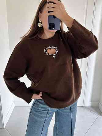 Жіночий светр універсального розміру з вирізом у вигляді серця машинна в'язка Одеса