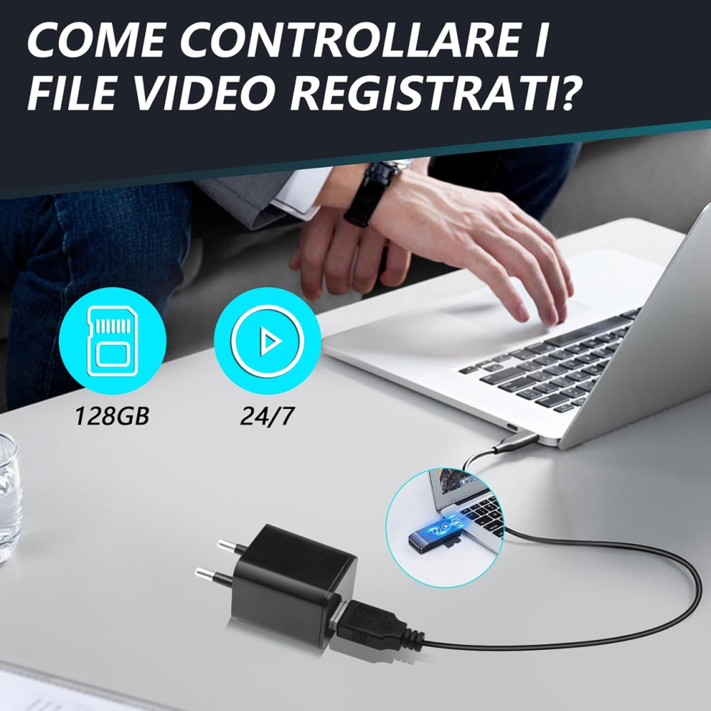 Мини-камера LXMIMI ZR01 Full HD 1080P в USB-адаптере, датчик движения, циклическая запись, microSD до 128 ГБ Киев - изображение 7