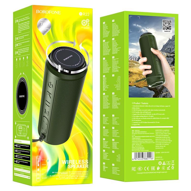 Портативна колонка BOROFONE BR22 sports wireless speaker Dark Green Киев - изображение 3