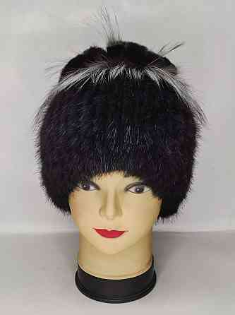 Шапка хутряна жіноча із чорнобуркою квіточка Роза Чорний Харків