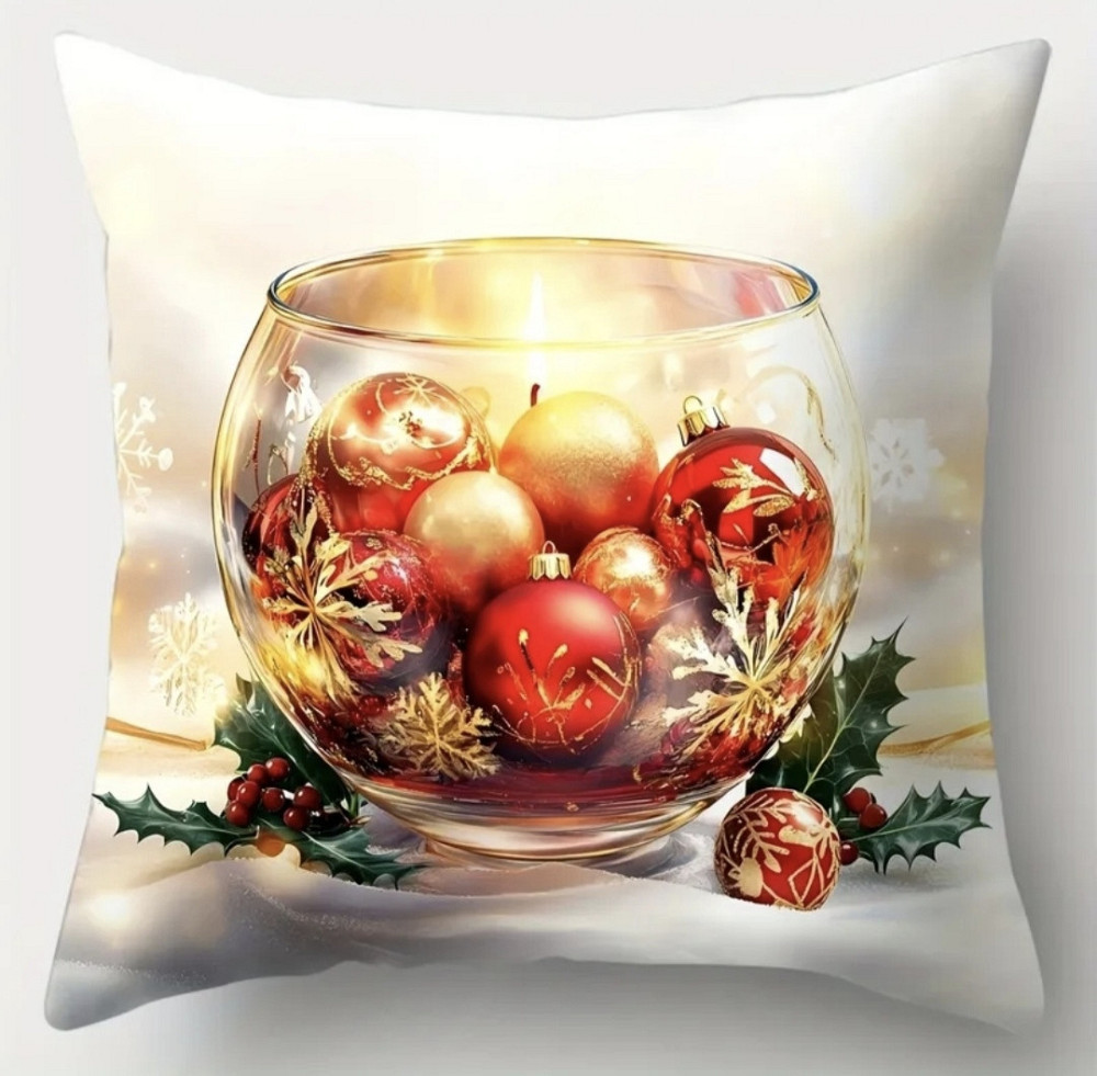 Наволочка на подушку новорічна Новий Рік Різдво №4 Сміла - фото 1