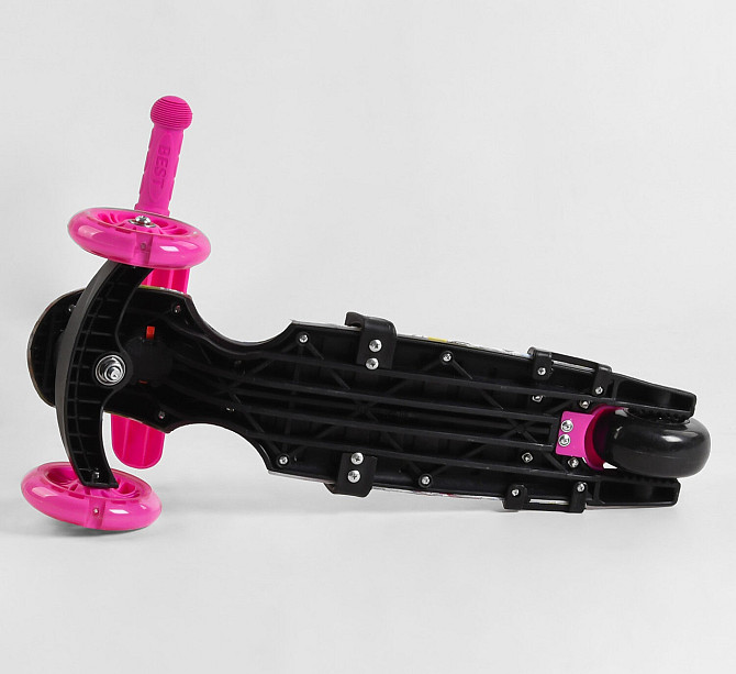 Самокат триколісний Best Scooter 5в1 з підсвічуванням коліс Рожевий (15800) Чернігів - фото 4