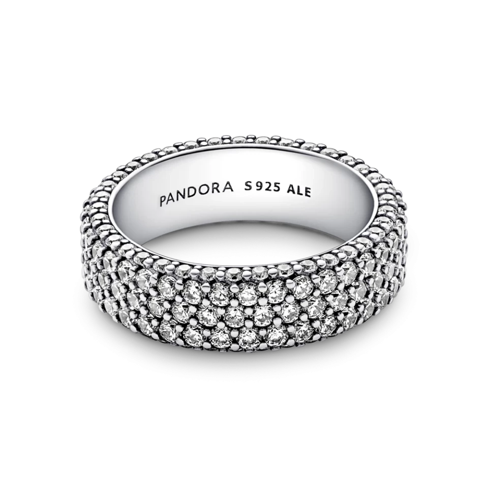Срібна каблучка Пандора "Три ряди паве" MasterSem Київ - фото 2