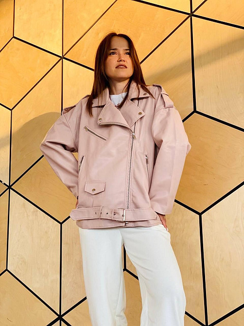 Женская куртка оверсайз Пудровый XL Харьков - изображение 1