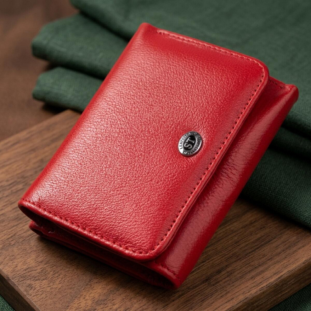 Горизонтальний гаманець для жінок із натуральної шкіри ST Leather 19478 Червоний Київ - фото 11