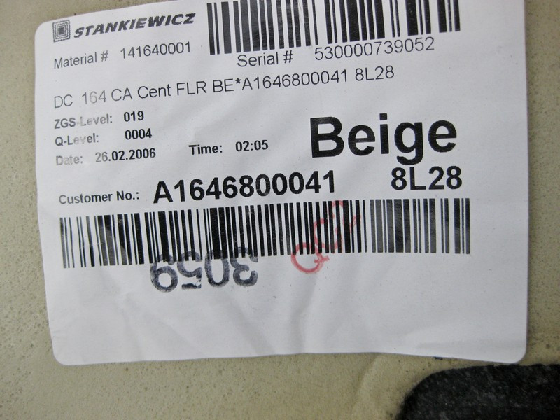 Mercedes-Benz  A1646800041 8L28 Килим салону задній бежевий ML W164 Одесса - изображение 5