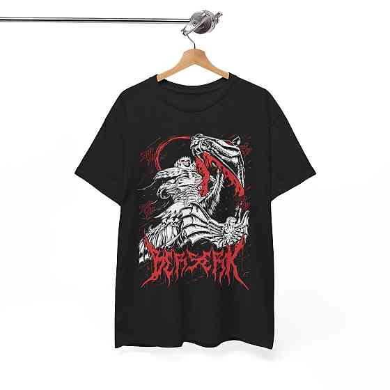 Футболка чоловіча з аніме принтом Берсерк Аніме Гутс Манга оверсайз (S/M/L) Чорний AnimeJ0452 Дніпро