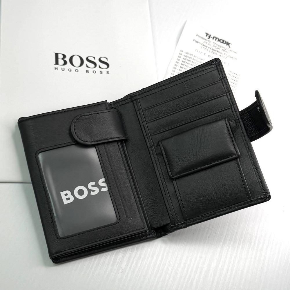 Мужской брендовый кошелек на застежке Boss (7702) Киев - изображение 3