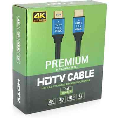 Кабель мультимедийный HDMI M to HDMI M 5.0m V2.0 4Kx2K black Merlion (YT-HDMI(M)/(M)4KV2.0-5.0m/19119) Винница
