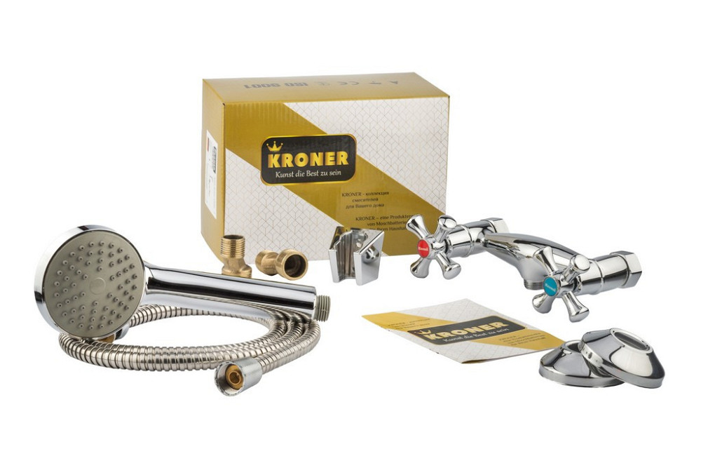 Змішувач для душу Kroner KRM Rhein - C050 з душовим гарнітуром Київ - фото 6