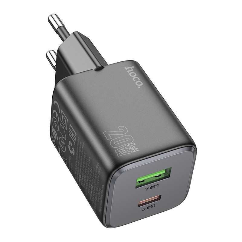 Сетевое зарядное устройство HOCO N41 Almighty PD20W+QC3.0 charger Black Киев - изображение 3
