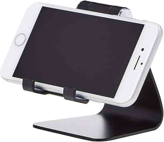 Підставка для телефона Amazon Basics Adjustable Mobile Phone Stand чорна регульована складна алюмінієва з гумовими накладками Київ