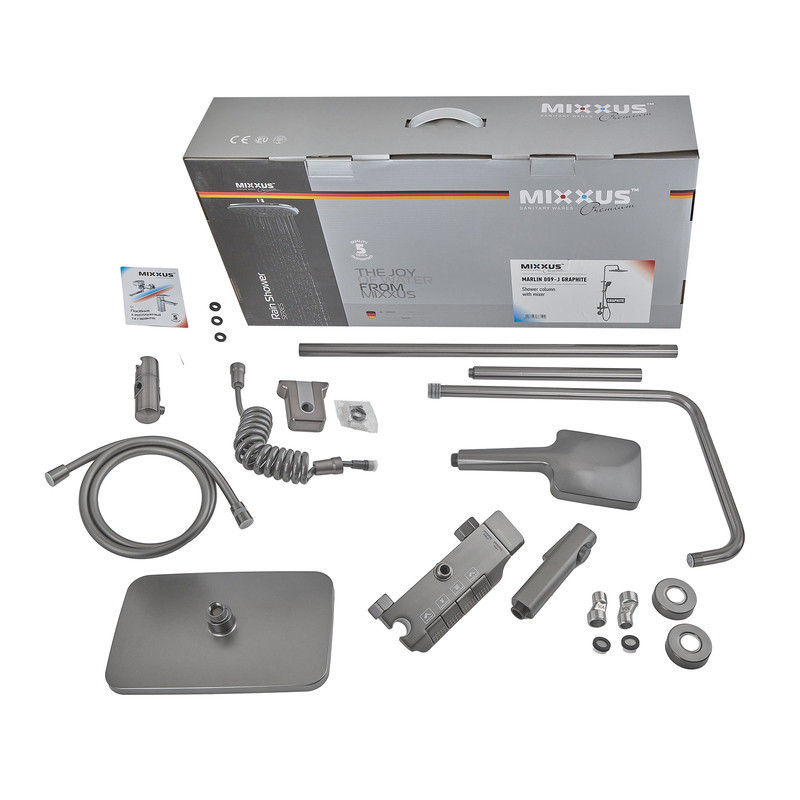 Душова колона зі змішувачем Mixxus Premium MARLIN 009-J GRAPHITE з кнопкою перемикання, 4 режими  ( MI6831 ) Харьков - изображение 8