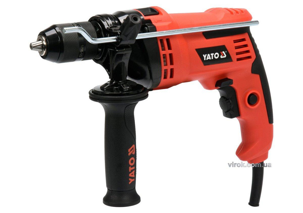 Дриль ударний мережевий YATO : P= 810 Вт, з самозатискним металевим патроном для свердл Ø≤ 13 мм [5] Одесса - изображение 1