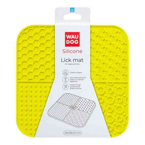 Килимок для злизування WAUDOG Silicone, 190х190х10 мм, жовтий Київ