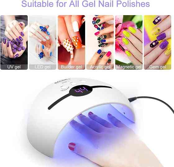 УФ-лампа NAILGIRLS 48 Вт Портативна УФ-світлодіодна лампа для гелевих лаку, NAILGIRLS 48 Вт Київ