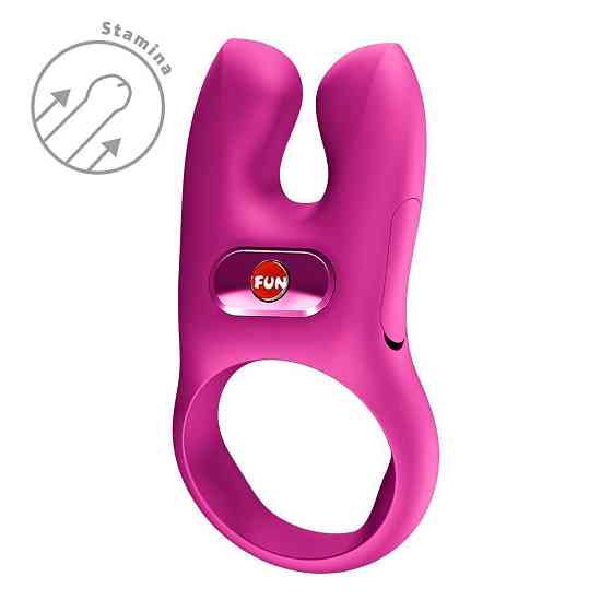 Ерекційне віброкільце з подвійною стимуляцією клітора Fun Factory NŌS CLASSIC Magenta, 2 мотори Sex Aura Київ