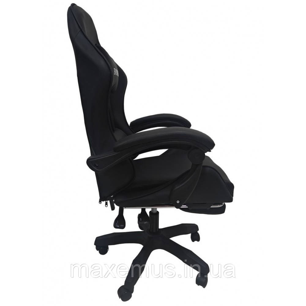Кресло с регулировкой спинки В 945 с подставкой для ног кресло для геймера компьютерное черное Мостиска - изображение 3