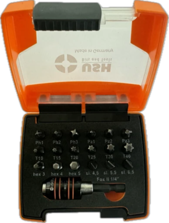 Насадки отверточные USH Industry: с магнитным держателем, PH, PZ, SL, Torx, HEX, 19 эл Одесса