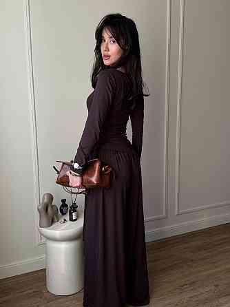 Женский стильный трендовый костюм двойка из вискозы Шоколад, 42/44 Одесса