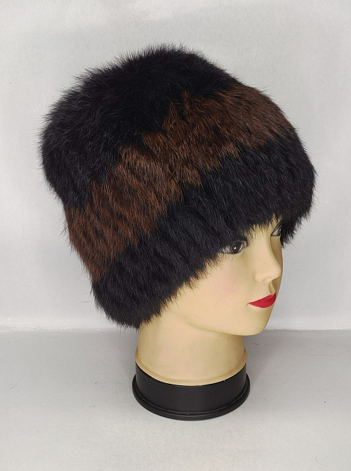 Шапка женская меховая Кубанка Рената Коричневый Харьков - изображение 4