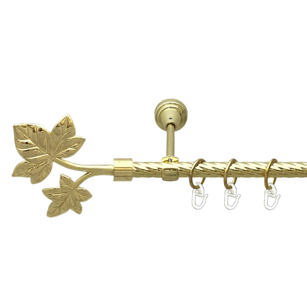 Карниз Orvit Листок металевий однорядний відкритий скручена труба кільце металеве Золото 16 мм 300 см (00-00024791) Львів - фото 1