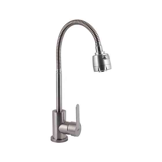 Смеситель для кухни Brinex Pure 015F41 с гибким изливом   Nickel BRIPUR015F41NKL Киев