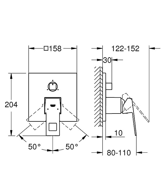 Змішувач прихованого монтажу на 3 споживача Grohe Eurocube   ( 24094000 ) 21660 Харьков - изображение 2