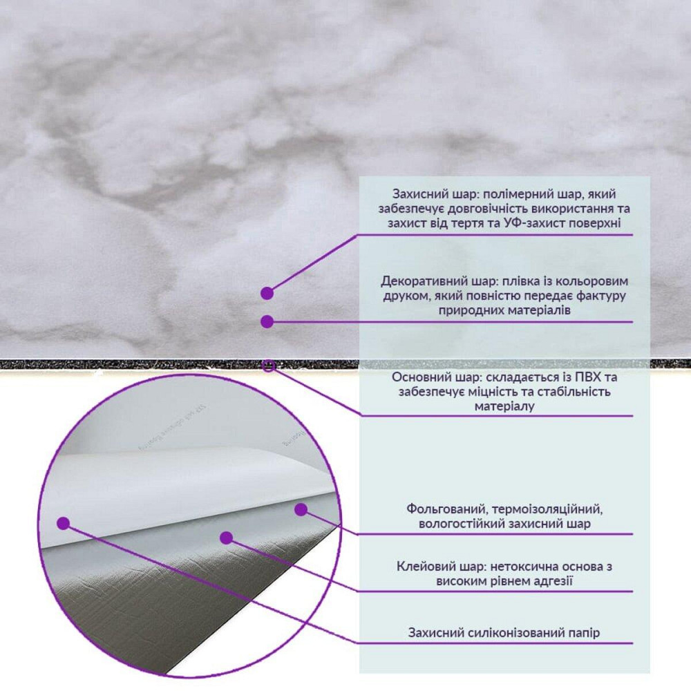 Глянцева самоклеюча вінілова плитка Київ - фото 3