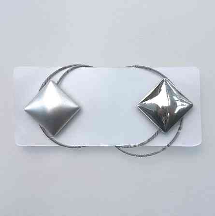 Магниты для штор и гардин Квадрат двусторонние набор 2 шт Серебристый (81-284) Киев