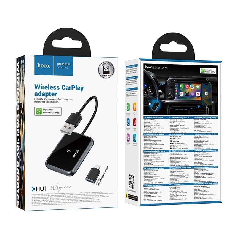 Адаптер HOCO HU1 для беспроводного CarPlay в авто серый Киев - изображение 5