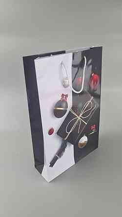 Большой бумажные пакет вертикальный 25/37/8 новогодний -028 (12 шт) Харьков