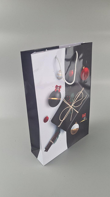 Большой бумажные пакет вертикальный 25/37/8 новогодний -028 (12 шт) Харьков - изображение 1