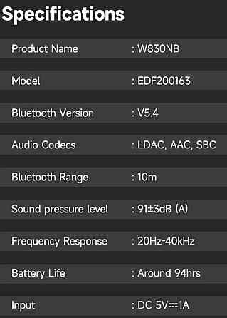 Bluetooth Наушники Edifier W830NB Grey ( Hi-Res , LDAC, ANC , Bt 5.4) Киев