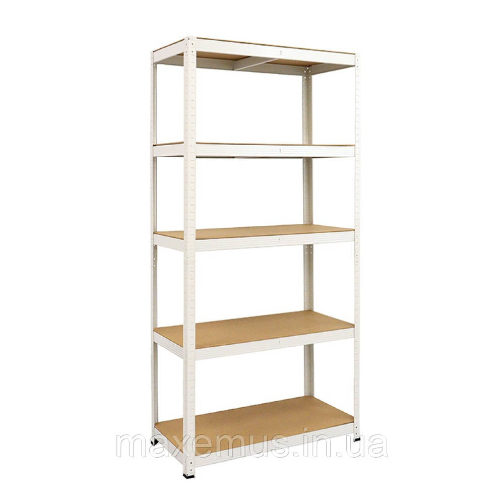Стелаж металевий поличковий 180х90х40 Металевий стелаж у підвал оцинкований з полицею МДФ білий Мостиська - фото 12