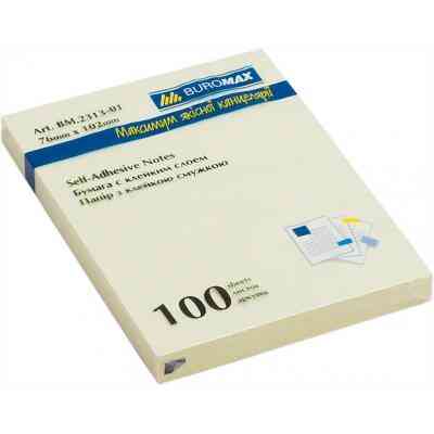Папір для нотаток Buromax with adhesive layer 76x102мм, 100sheets, yellow (BM.2313-01) Вінниця