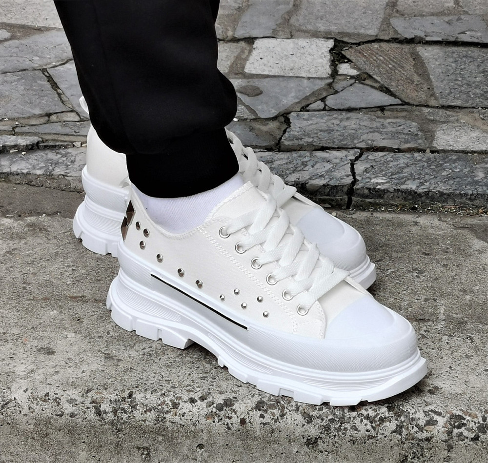 Женские Кроссовки Кеды на Танкетке Белые Слипоны Мокасины на Платформе (размеры: 36,37,38,39,40,41) - 33-2 Днепр - изображение 3