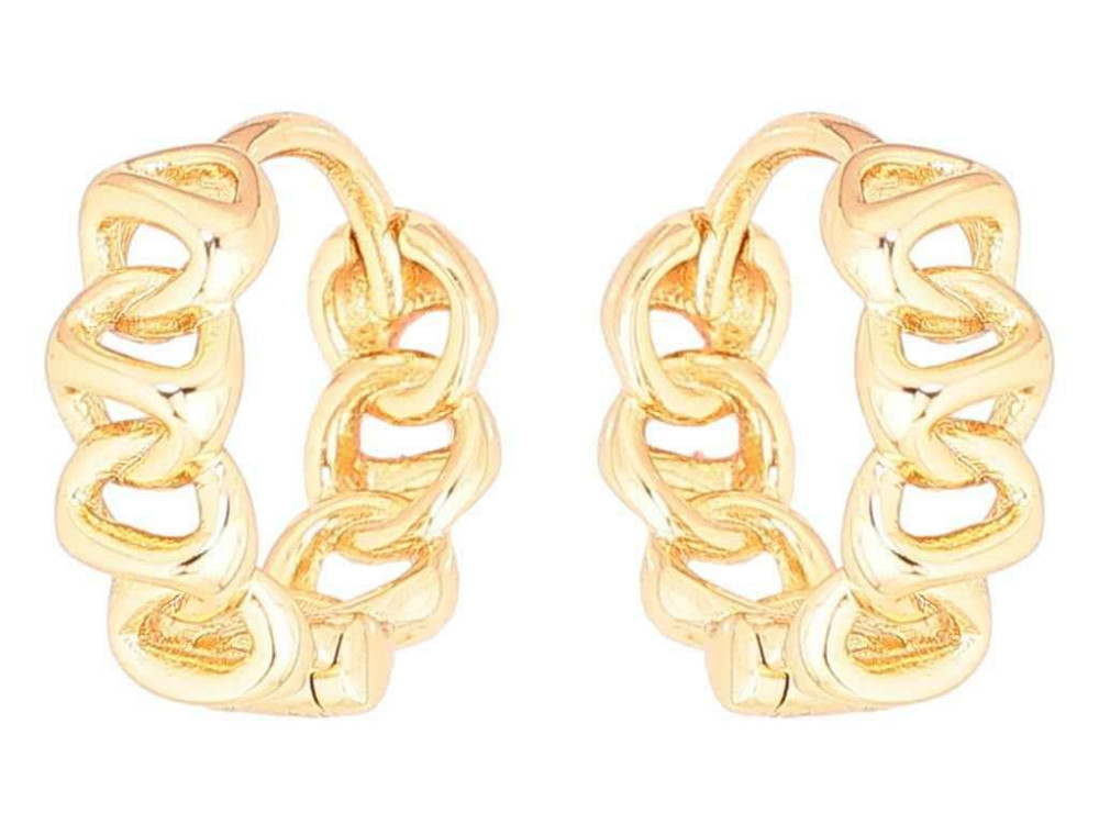 Сережки Позолота 18K колечка «Візерунок ланцюжок» 270768 ТМ XUPING Київ - фото 1