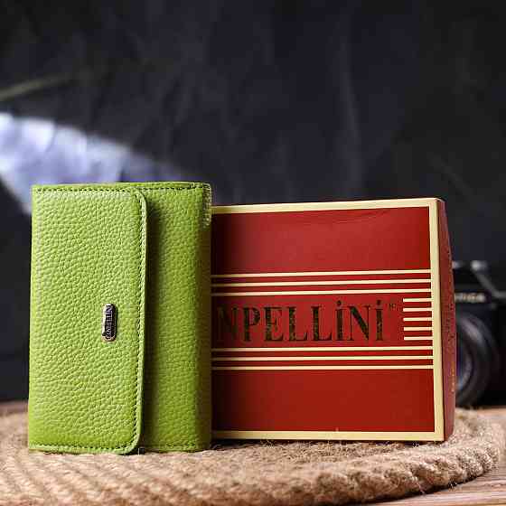 Стильний молодіжний гаманець з натуральної шкіри флотар CANPELLINI 21598 Салатовий Київ