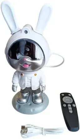 Нічник "Зоряне небо" Moon Bunny у формі зайця-космонавта з пультом керування та проєкцією неба Київ
