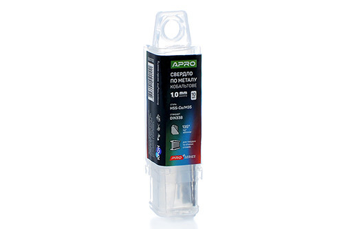 Свердло для металу кобальтове HSS-Co/M35 Ø 1.0 мм (тубус, раз 10 шт.) PRO APRO Рівне - фото 1