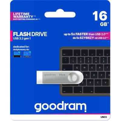 USB флеш накопитель Goodram 16GB UNO3 Steel USB 3.2 (UNO3-0160S0R11) Винница