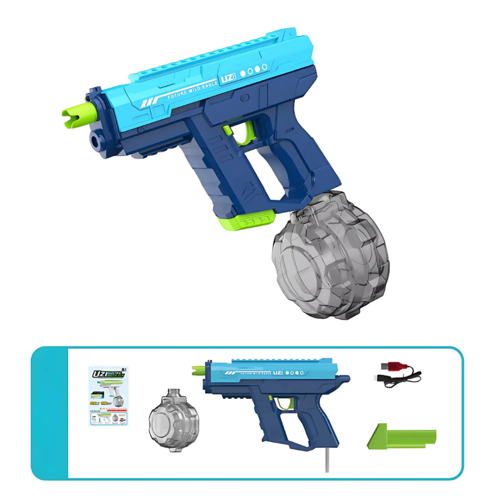 Водний пістолет, електричний бластер для дітей, водний пістолет з автоматичним наповненням водою, синій Кам'янець-Подільський - фото 7