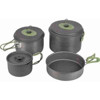 Набір туристичного посуду Bo-Camp Explorer 4 Pieces 21 Hard Anodized Grey/Green (2200241) Вінниця