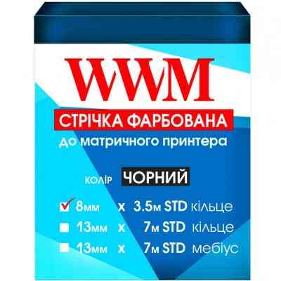 Лента к принтерам 8мм х 3.5м STD к. Black*5шт WWM (R8.3.5S5) Винница