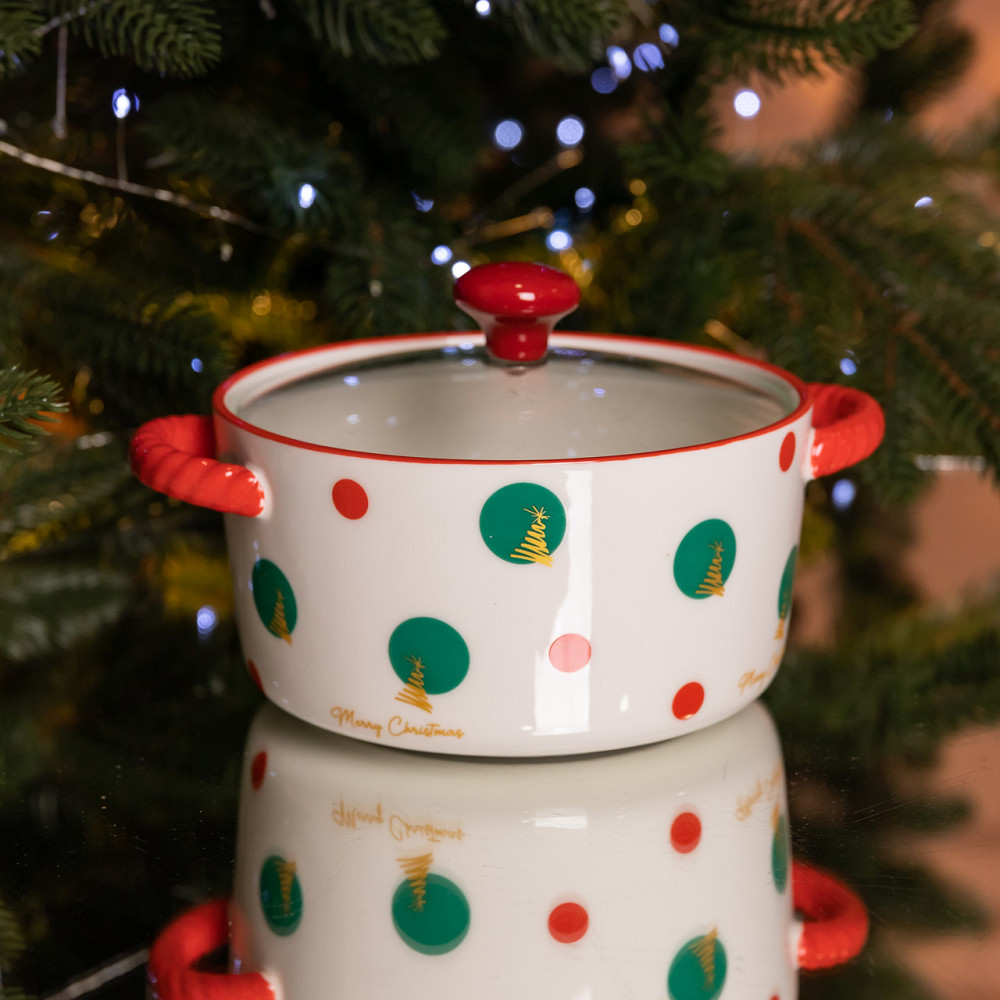 Yiwu Супниця порцелянова Christmas Tree новорічна 800 (мл) з кришкою Yiwu FM-CS-9D Коломыя - изображение 1