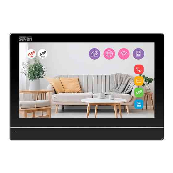 Відеодомофон 7 дюймів з Wi-Fi SEVEN DP-7576-W2K black Київ