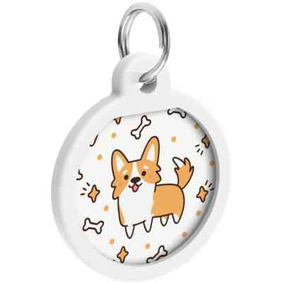 Адресник для животных WAUDOG Smart ID с QR паспортом "Корги", круг 25 мм (0625-0212) Винница