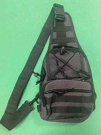 Мужская сумка тактическая через плечо 40 на21см 3 кармана спереди и 2 кармашки боковых серый Киев