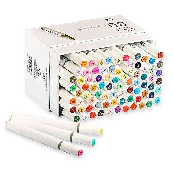 Двосторонні маркери для скетчинга і малювання на спиртовій основі 80 штук Rich New, Фломастери для художників Кам'янець-Подільський